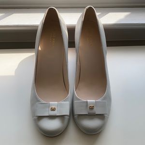 Cole Haan Adair Leather Bow Wedge, size 8, NWT.